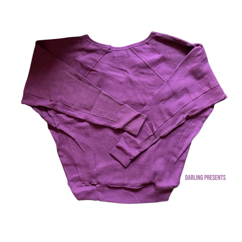 Free People Santa Clara Thermal Top Women Color Mulberry Size M